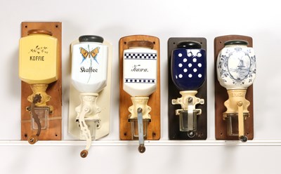 Lot 89 - Ten Wall Mounted Coffee Grinders