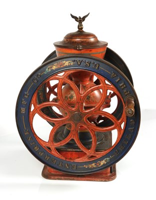 Lot 443 - Enterprise MFG. Co., Painted Cast Iron Country Store Coffee Grinder, 1898.
