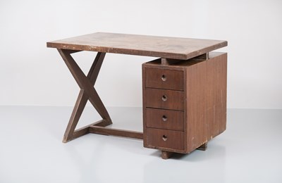 Lot 8 - A Teak X-Leg Desk, by Pierre Jeanneret (1896–1967)