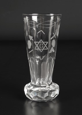Lot 738 - Vrijmetselarij Lood Kristal Drinkglas