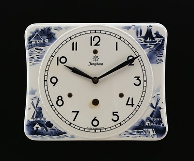 Lot 871 - A Junghans Delft Ceramic Wall Clock
