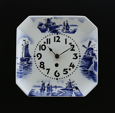 Lot 895 - A Blue Delft Ceramic Wall Clock