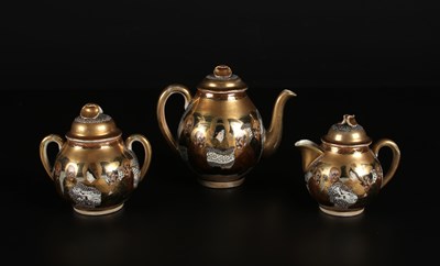Lot 539 - Japanese Satsuma tea set