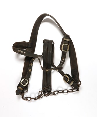 Lot 511 - Antique horse harness, consisting of a leather horse harness with hames, bridle, breaching and saddle
