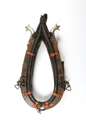 Lot 535 - Leather and wood horse collar harness