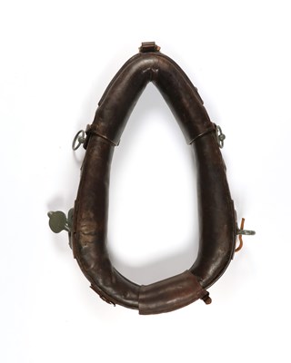 Lot 601 - Military adjustable leather and metal horse collar harness
