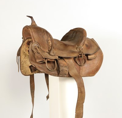 Lot 685 - Antique Texas Western leather saddle