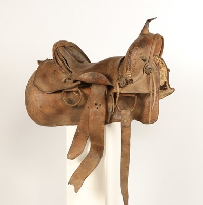 Lot 685 - Antique Texas Western leather saddle