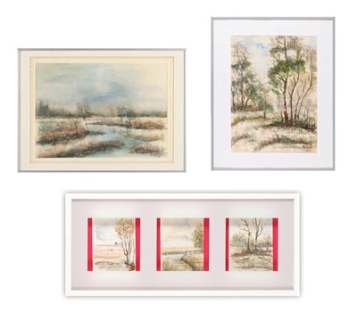 Lot 447 - Th. Bax -Lot met 5 Aquarellen