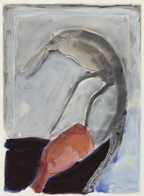 Lot 325 - Fred van der LINDE (b.1950) - Abstracte Figuur (Aquarel)