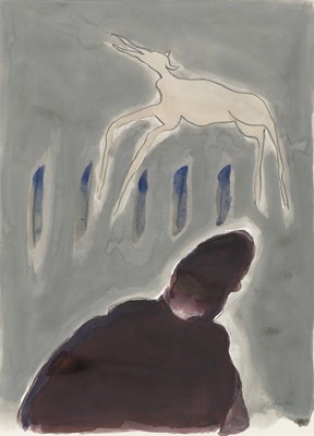 Lot 324 - Fred van der LINDE (1950) - Abstracte figuur (Aquarel)