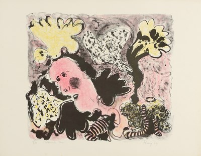 Lot 323 - Henk Huig (1934) - Botanical Garden 1964 (Kleurenlitho)