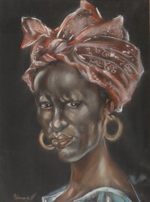 Lot 528 - Toon HERMANS (1916-2000) -Portret van een Caraïbische vrouw