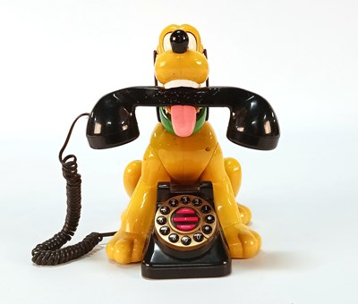Lot 1229 - Vintage Disney Telemania Collectible Push Button Animated Pluto Telephone 1976