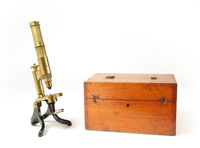 Lot 77 - A William Stanley Brass Monocular Microscope, Ca 1890