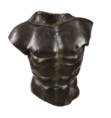 Lot 336 - Bronzen Torso van een Man - Gesigneerd BC