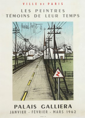 Lot 134 - Lithografie - Tentoonstellingsaffiche Bernard Buffet - Peintres témoins de leur temps - 1962