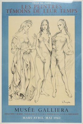 Lot 136 - Lithografie - Tentoonstellingsaffiche - Tjuguharu Foujita 1960