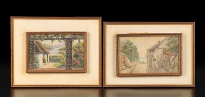 Lot 97 - Twee aquarellen met landschappen