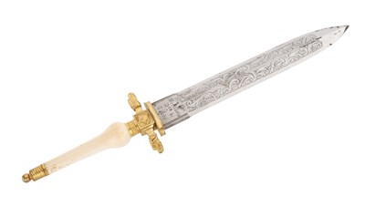Lot 57 - A VERY FINE SPANISH SPORTING PLUG BAYONET DATED 1850.