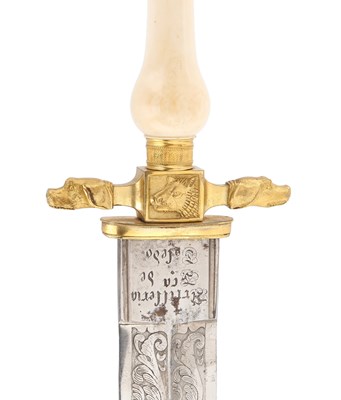 Lot 57 - A VERY FINE SPANISH SPORTING PLUG BAYONET DATED 1850.