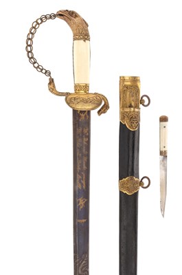 Lot 67 - A PRUSSIAN MID-19TH CENTURY HUNTING SWORD.